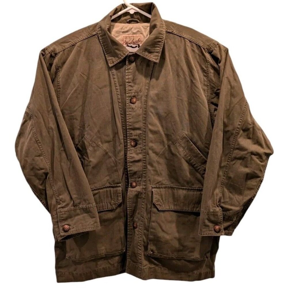 Woolrich Mens Coat Barn Chore Coat Jacket Green Size Large Rugged Outdoor Wear